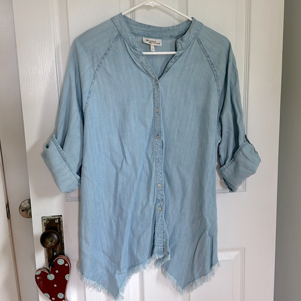 Frayed-hem Tunic
